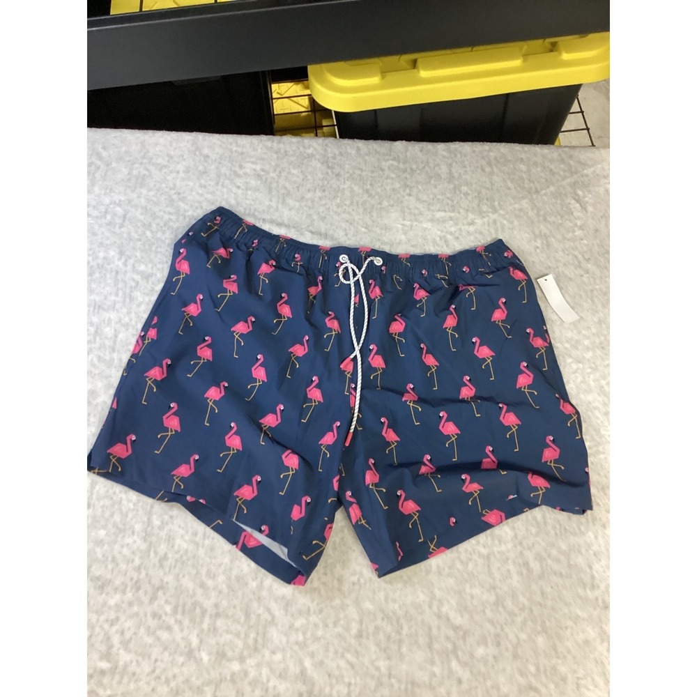 Bonobos Mens Swim Trunks XL Navy Pink Flamingo 7" Inseam Mesh Liner BOE25101SA